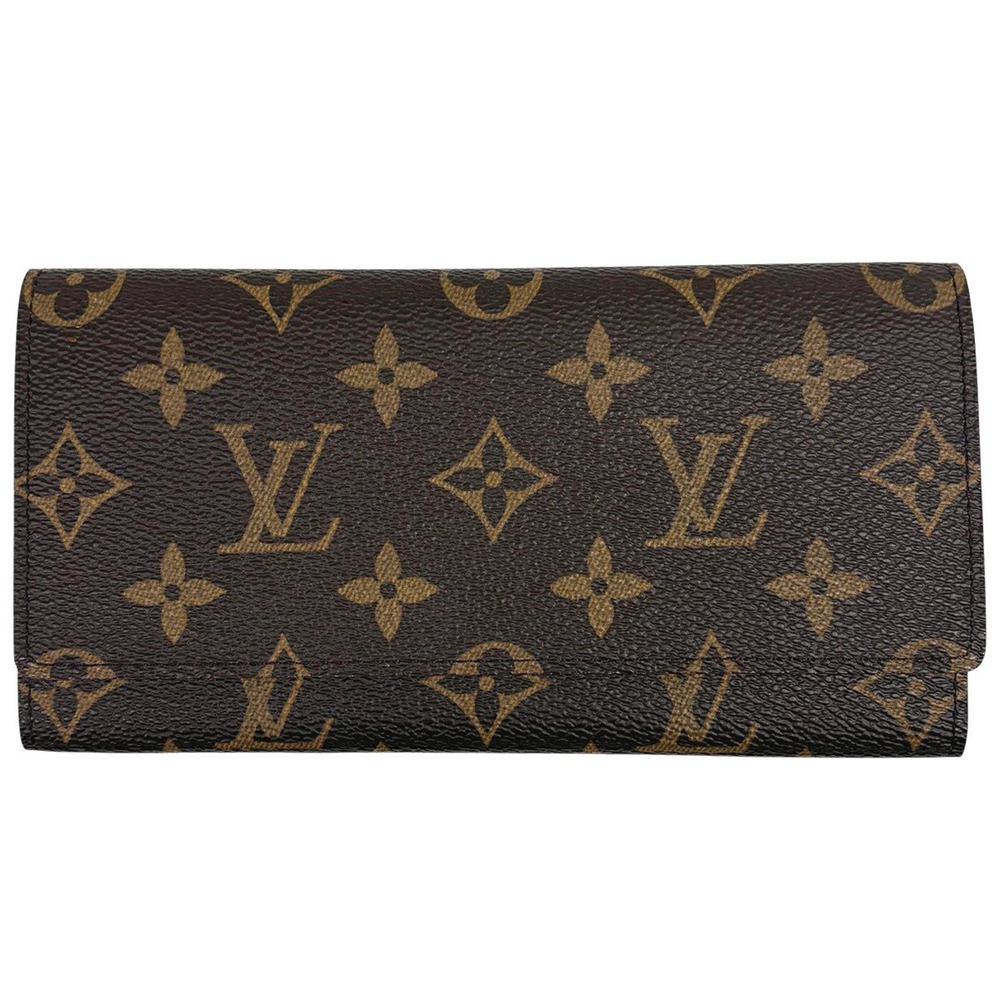 Louis Vuitton Porte En Cartes Credit Billfold Card Long Wallet Monogram Brown